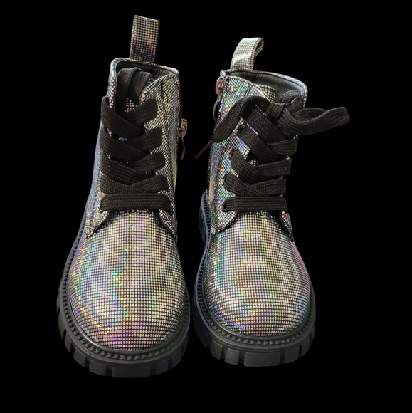 NIB Nova Kids Mini Disco Ball Size 12 Lace Up Boots Combat,Disco,box Has Damage - Picture 11 of 16